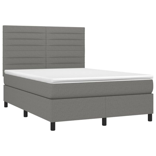 vidaXL &Kappa;&rho;&epsilon;&beta;ά&tau;&iota; Boxspring &mu;&epsilon; &Sigma;&tau;&rho;ώ&mu;&alpha; & LED &Sigma;&kappa;.&Gamma;&kappa;&rho;&iota; 140x200 &epsilon;&kappa; &Upsilon;&phi;&alpha;&sigma;&mu;ά&tau;&iota;&nu;&omicron;