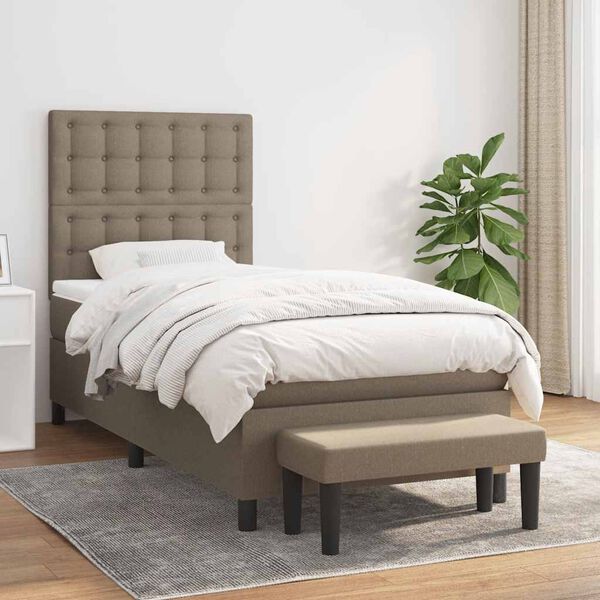 vidaXL &Kappa;&rho;&epsilon;&beta;ά&tau;&iota; Boxspring &mu;&epsilon; &Sigma;&tau;&rho;ώ&mu;&alpha; Taupe 80x200 &epsilon;&kappa;. &Upsilon;&phi;&alpha;&sigma;&mu;ά&tau;&iota;&nu;&omicron;