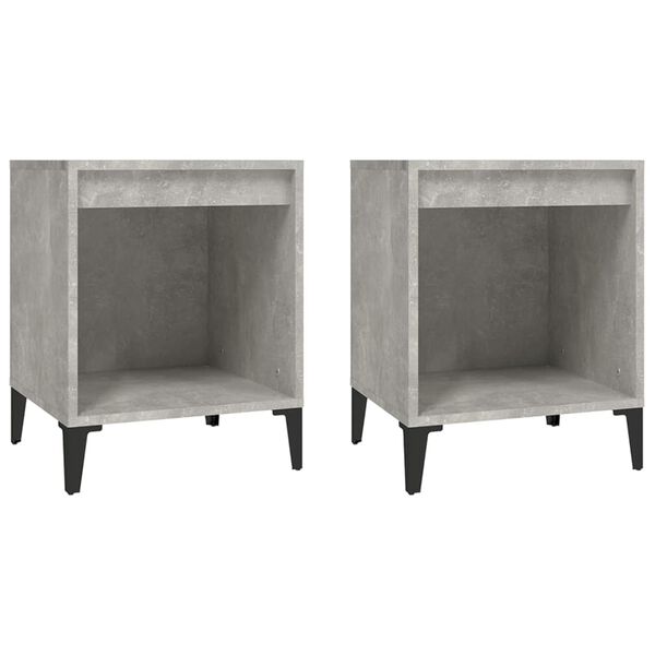 vidaXL Κομοδίνα 2 τεμ. Γκρι Σκυροδέματος 40 x 35 x 50εκ.