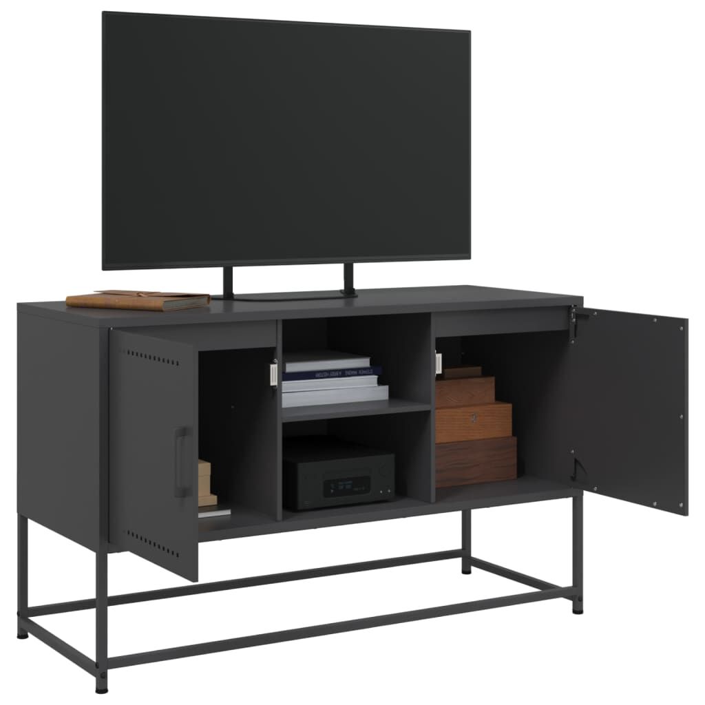 vidaXL Έπιπλο Τηλεόρασης Μαύρο 100,5x39x60,5 εκ. Ατσάλινο