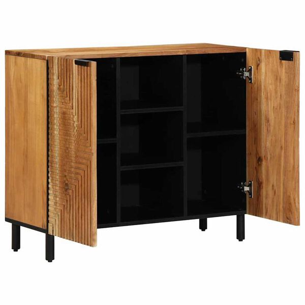vidaXL Πλαϊνό Γραφείο με ράφι Καφέ 90 x 33 x 75 εκ Μασίφ ξύλο ακακίας