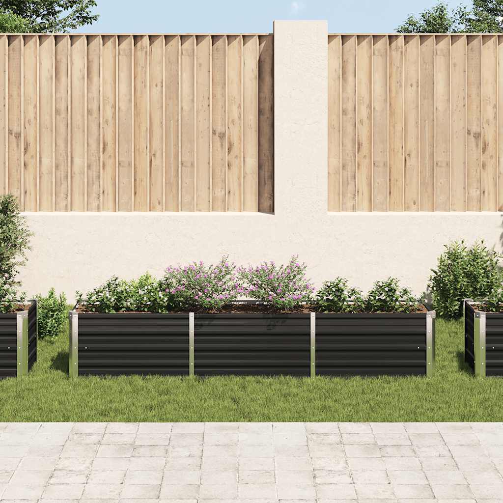 vidaXL Ζαρντινιέρα Υπερυψωμένη Ανθρακί 240x40x45 εκ. Γαλβαν. Χάλυβας