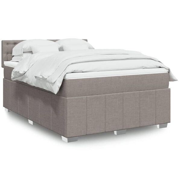 vidaXL &Kappa;&rho;&epsilon;&beta;ά&tau;&iota; Boxspring &mu;&epsilon; &Sigma;&tau;&rho;ώ&mu;&alpha; Taupe 140x200 &epsilon;&kappa;. &Upsilon;&phi;&alpha;&sigma;&mu;ά&tau;&iota;&nu;&omicron;