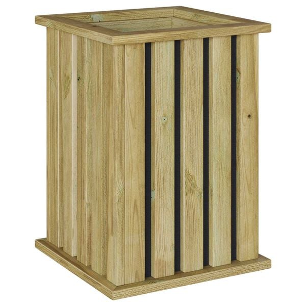vidaXL Γλάστρα κήπου με επένδυση 33x33x45 εκ. από εμποτισμένο ξύλο πεύκου