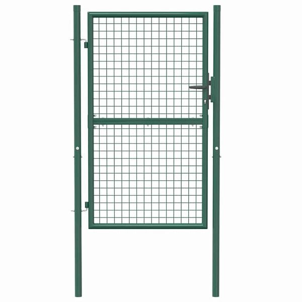 vidaXL Πόρτα Περίφραξης Πράσινη 100x150 εκ. από Ατσάλι