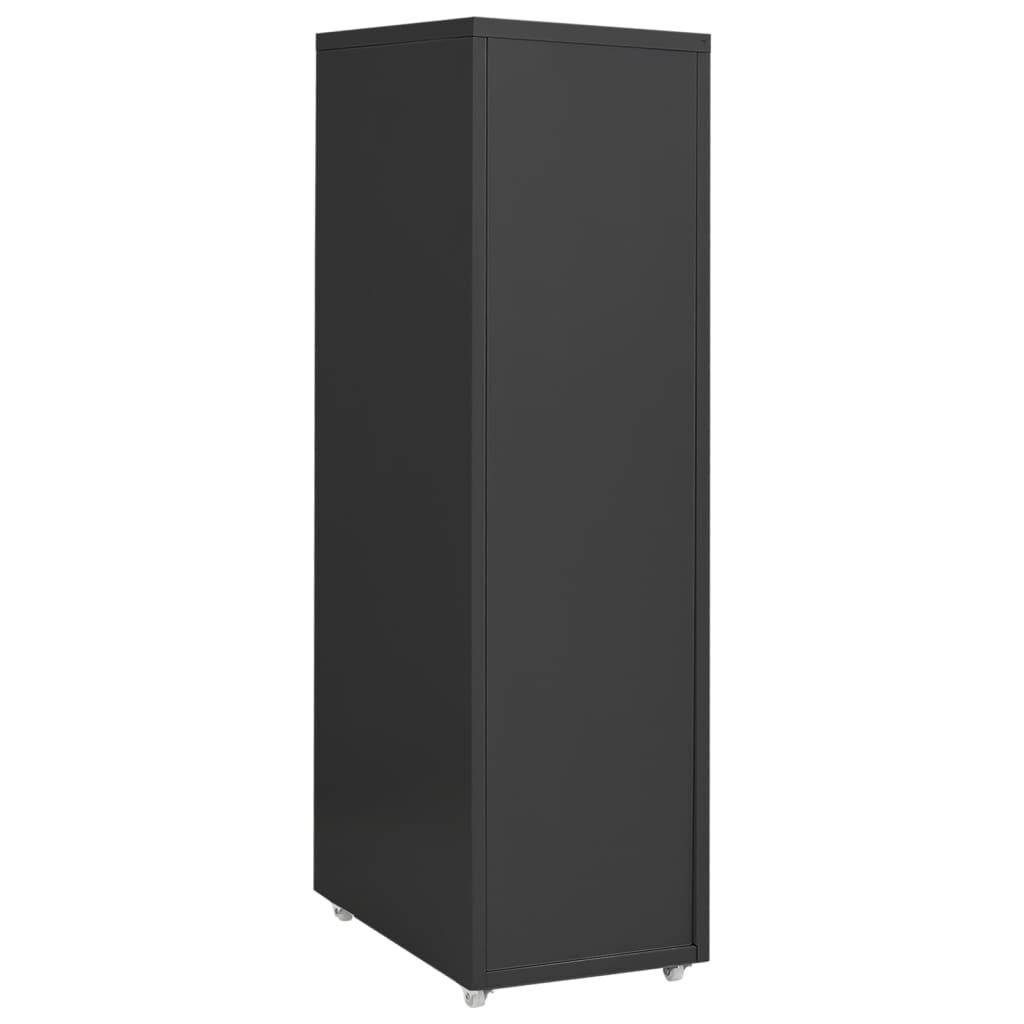 vidaXL Αρχειοθήκη Φορητή Ανθρακί 28 x 41 x 109 εκ. Μεταλλική