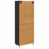 vidaXL Highboard &Mu;&alpha;ύ&rho;&eta; &Omicron;&xi;&upsilon;ά 69,5 x 34 x 180 &epsilon;&kappa;. &Epsilon;&pi;&epsilon;&xi;&epsilon;&rho;&gamma;&alpha;&sigma;&mu;έ&nu;&omicron; &xi;ύ&lambda;&omicron;