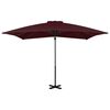 vidaXL Ομπρέλα Κρεμαστή Πρόβολος Μπορντό 250x250εκ. με Ιστό Αλουμινίου