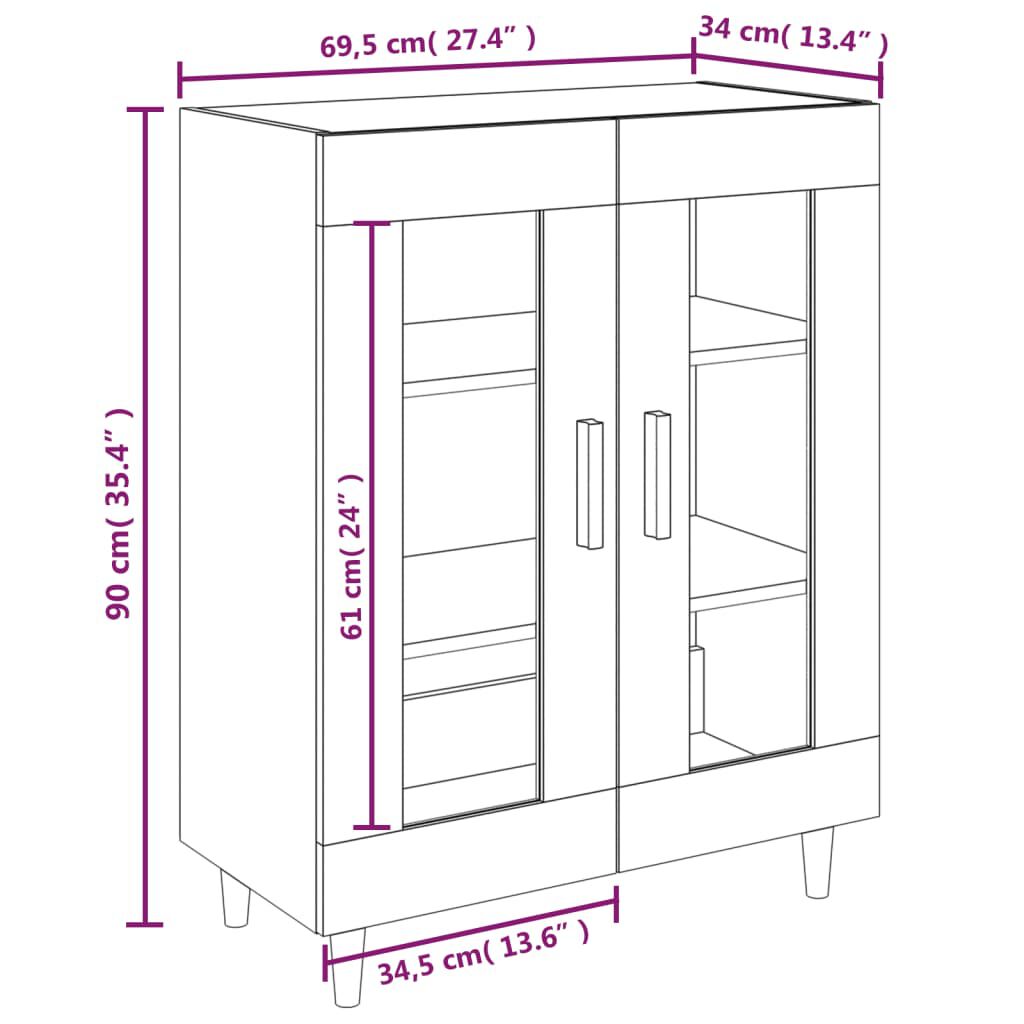 vidaXL Ντουλάπι Γκρι Sonoma 69,5 x 34 x 90 εκ. από Επεξεργασμένο Ξύλο