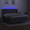 vidaXL &Kappa;&rho;&epsilon;&beta;ά&tau;&iota; Boxspring &mu;&epsilon; &Sigma;&tau;&rho;ώ&mu;&alpha; & LED &Sigma;&kappa;.&Gamma;&kappa;&rho;&iota; 160x200 &epsilon;&kappa; &Upsilon;&phi;&alpha;&sigma;&mu;ά&tau;&iota;&nu;&omicron;