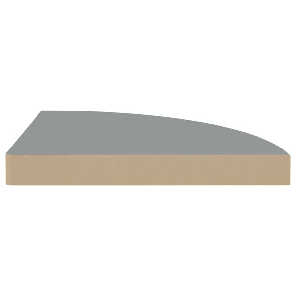 vidaXL Ράφια Τοίχου Γωνιακά 4 τεμ. Γκρι 35x35x3,8 εκ. MDF