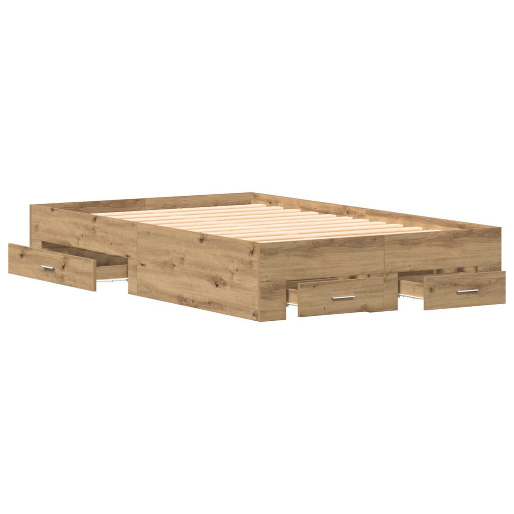 vidaXL Κρεβάτι με Συρτάρια με συρτάρι artisan δρυς 120 x 200 cm