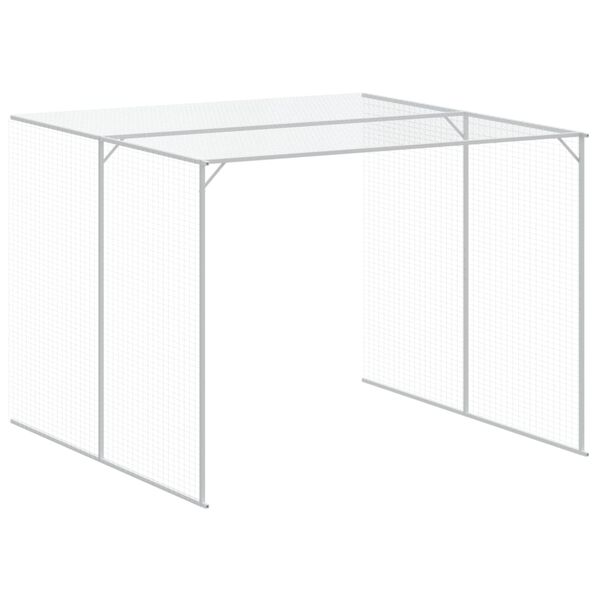 vidaXL Σπιτάκι Σκύλου με Αυλή Ανθρακί 214x1069x181 εκ. Γαλβαν. Χάλυβας