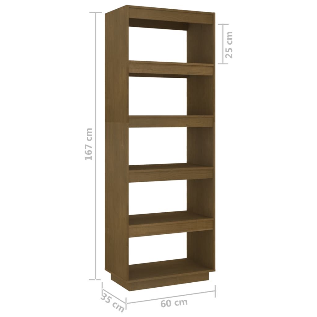 vidaXL Βιβλιοθήκη/Διαχωριστικό Χώρου Μελί 60x35x167 εκ. Μασίφ Πεύκο