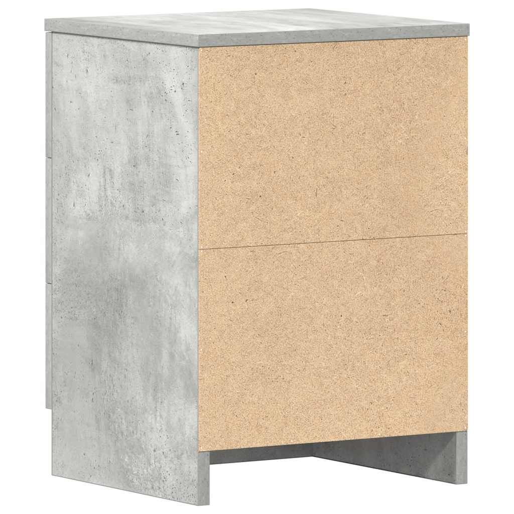 vidaXL Κομοδίνα 2 τεμ. Γκρι Σκυροδέματος 38x35x56 εκ. από Επεξ. Ξύλο