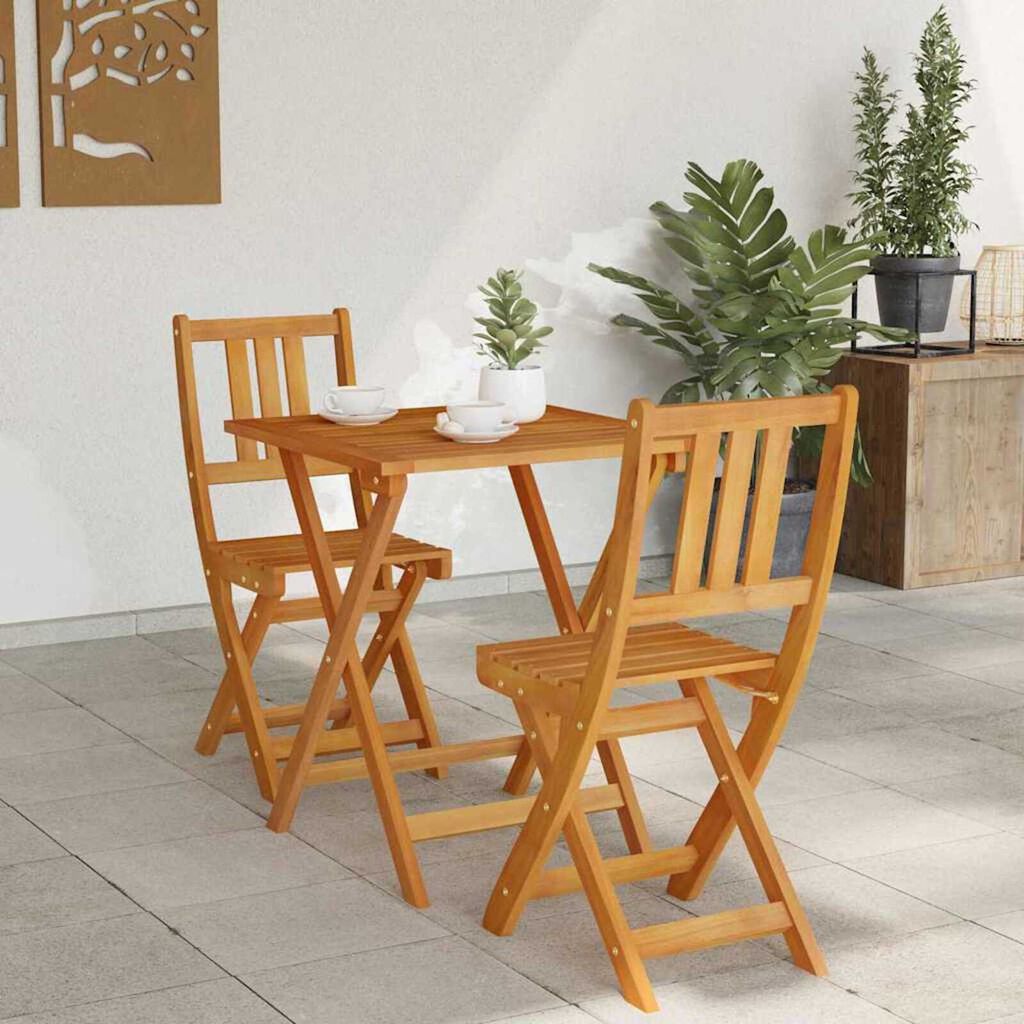 vidaXL Σετ μπιστρό 3 pcs Καφέ Μασίφ ξύλο ακακίας