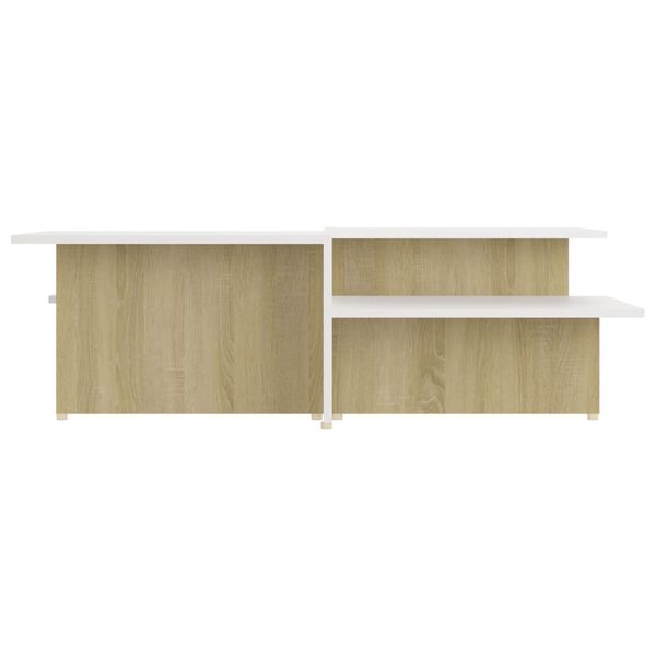 vidaXL Τραπεζάκι Σαλονιού 2 τεμ. Sonoma/Λευκό 111,5x50x33 εκ Επεξ.Ξύλο