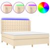vidaXL &Kappa;&rho;&epsilon;&beta;ά&tau;&iota; Boxspring &mu;&epsilon; &Sigma;&tau;&rho;ώ&mu;&alpha; & LED &Kappa;&rho;&epsilon;&mu; 180x200 &epsilon;&kappa;. &Upsilon;&phi;&alpha;&sigma;&mu;ά&tau;&iota;&nu;&omicron;