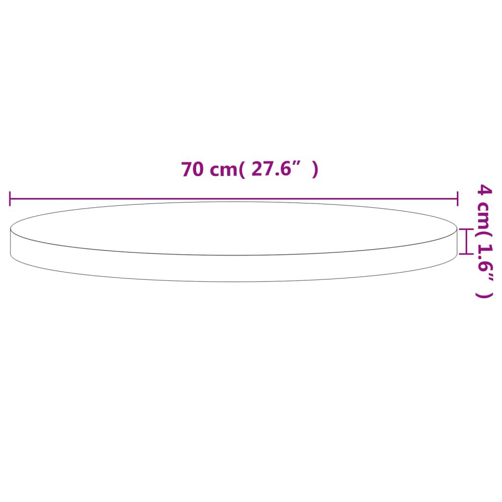 vidaXL Επιφάνεια Τραπεζιού Στρογγυλή Ø70x4 εκ. Μασίφ Ξύλο Οξιάς