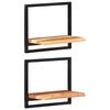 vidaXL Ράφια Τοίχου 2 Τεμ. 40x24x35 εκ. Μασίφ Ξύλο Ακακίας & Ατσάλι