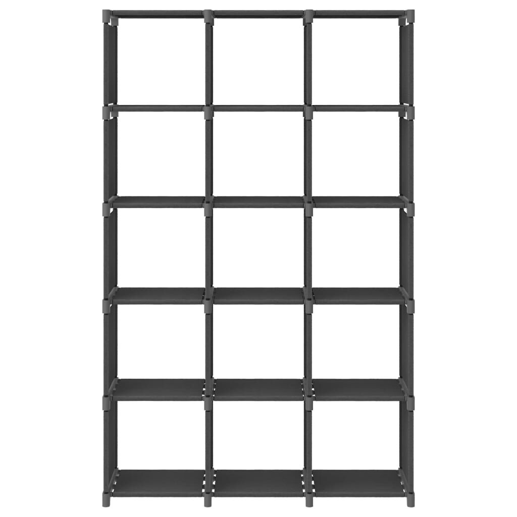 vidaXL Ραφιέρα με 15 Κύβους & Κουτιά Γκρι 103x30x175,5 εκ. Υφασμάτινη