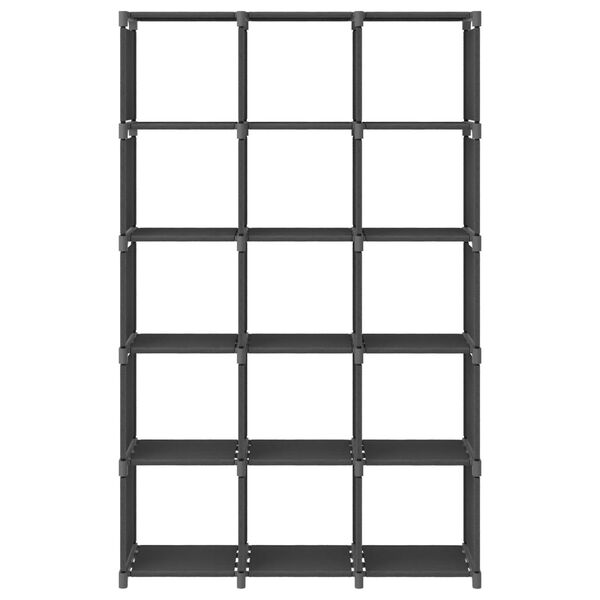 vidaXL Ραφιέρα με 15 Κύβους & Κουτιά Γκρι 103x30x175,5 εκ. Υφασμάτινη