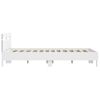 vidaXL Πλαίσιο Κρεβατιού με Κεφαλάρι/LED Λευκό 140 x 200 εκ
