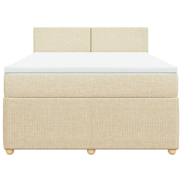 vidaXL &Kappa;&rho;&epsilon;&beta;ά&tau;&iota; Boxspring &mu;&epsilon; &Sigma;&tau;&rho;ώ&mu;&alpha; &Kappa;&rho;&epsilon;&mu; 140x190 &epsilon;&kappa;. &Upsilon;&phi;&alpha;&sigma;&mu;ά&tau;&iota;&nu;&omicron;