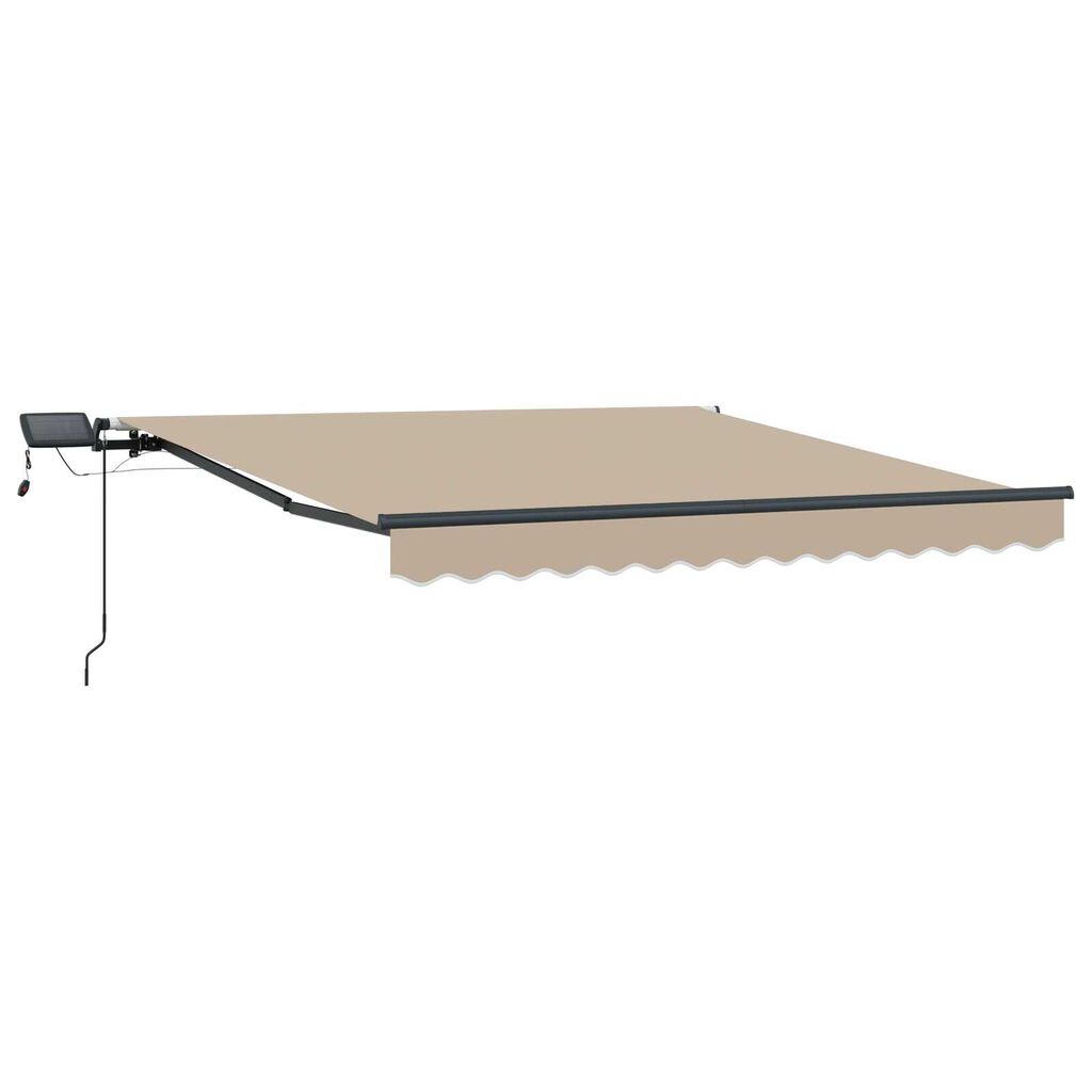 vidaXL Μηχανική Ανασυρόμενη Τέντα με LED Μπεζ 300x250 cm