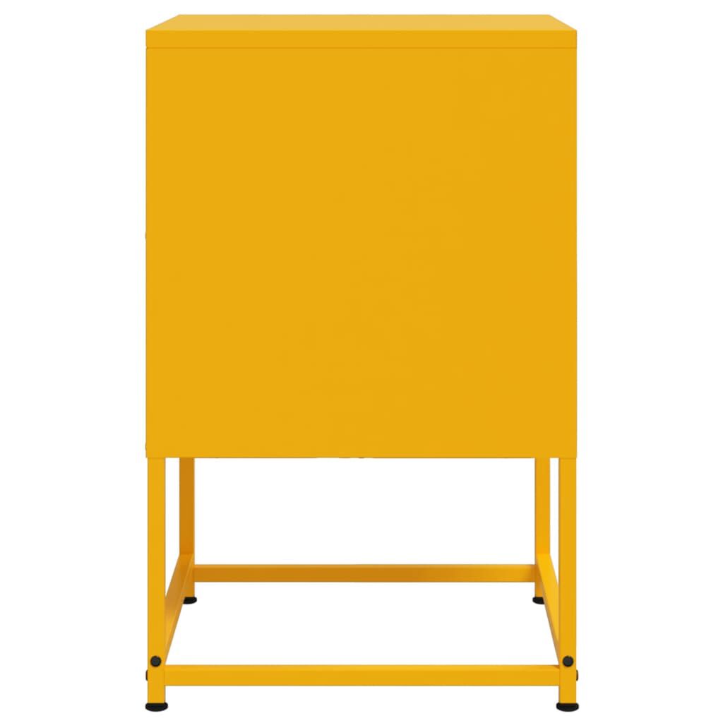 vidaXL Κομοδίνο Μουσταρδί 36x39x60,5 εκ. από Χάλυβα
