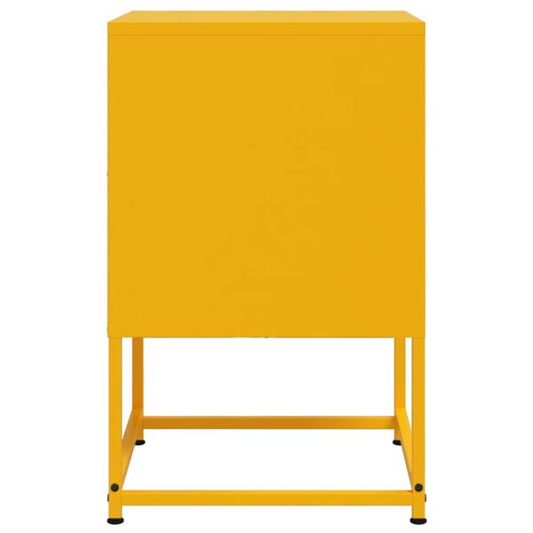 vidaXL Κομοδίνο Μουσταρδί 36x39x60,5 εκ. από Χάλυβα