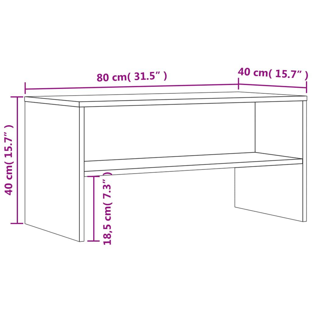 vidaXL Έπιπλο Τηλεόρασης Καπνιστή Δρυς 80x40x40 εκ. Επεξ. Ξύλο