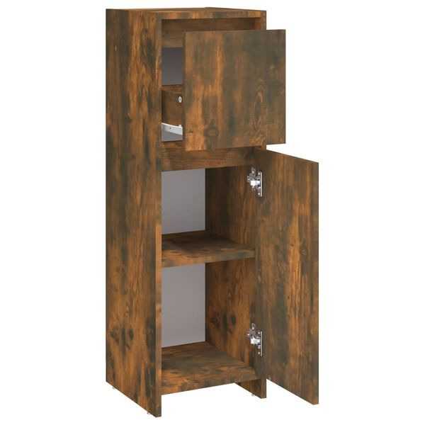 vidaXL Ντουλάπι Μπάνιου Καπνιστή Δρυς 30x30x95 εκ. Επεξεργασμένο Ξύλο