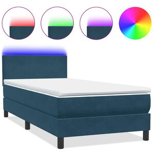 vidaXL &Kappa;&rho;&epsilon;&beta;ά&tau;&iota; Boxspring &mu;&epsilon; &Sigma;&tau;&rho;ώ&mu;&alpha; & LED &sigma;&kappa;&omicron;ύ&rho;&omicron; &mu;&pi;&lambda;&epsilon; 80x210 &epsilon;&kappa;. &Beta;&epsilon;&lambda;&omicron;ύ&delta;&iota;&nu;&omicron;