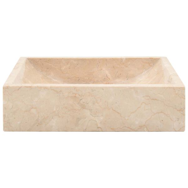 vidaXL Νιπτήρας Γυαλιστερό Κρεμ 45 x 30 x 12 εκ. Μαρμάρινος