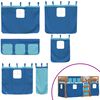 vidaXL Κουκέτα με Κουρτίνες Μπλε 75x190 εκ. Μασίφ Ξύλο Πεύκου