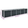 vidaXL Ζαρντινιέρα Υπερυψωμένη Ανθρακί 400x80x45 εκ. Γαλβαν. Χάλυβας