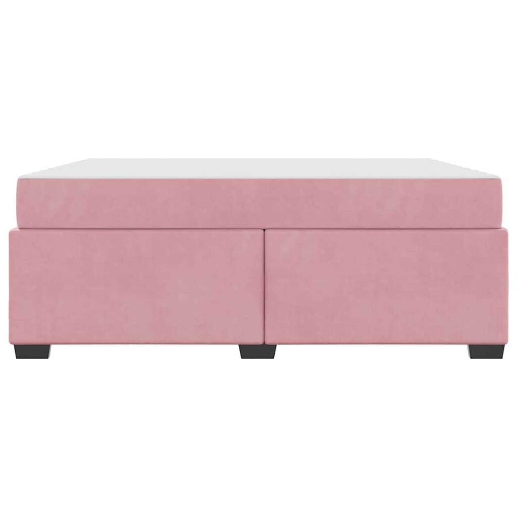 vidaXL Σκελετός Κρεβατιού με στρώμα Ροζ 180 x 200 cm Βελούδο