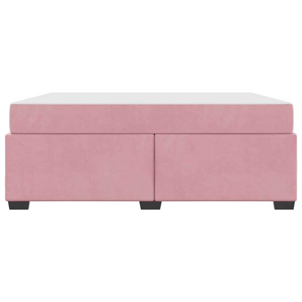 vidaXL Σκελετός Κρεβατιού με στρώμα Ροζ 180 x 200 cm Βελούδο