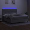 vidaXL &Kappa;&rho;&epsilon;&beta;ά&tau;&iota; Boxspring &mu;&epsilon; &Sigma;&tau;&rho;ώ&mu;&alpha; & LED &Alpha;&nu;.&Gamma;&kappa;&rho;&iota; 160x200&epsilon;&kappa;. &Upsilon;&phi;&alpha;&sigma;&mu;ά&tau;&iota;&nu;&omicron;