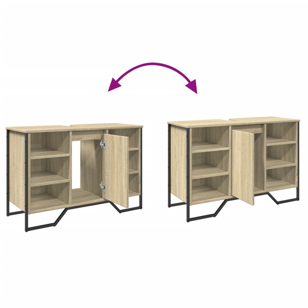 vidaXL Ντουλάπι Νιπτήρα Μπάνιου Sonoma Δρυς 91x35x60 εκ. Επεξ. Ξύλο