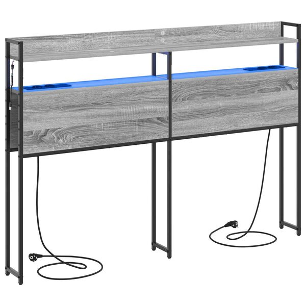 vidaXL Κεφαλάρι Αποθήκης Γκρι Sonoma 120 cm Επεξεργασμένο ξύλο