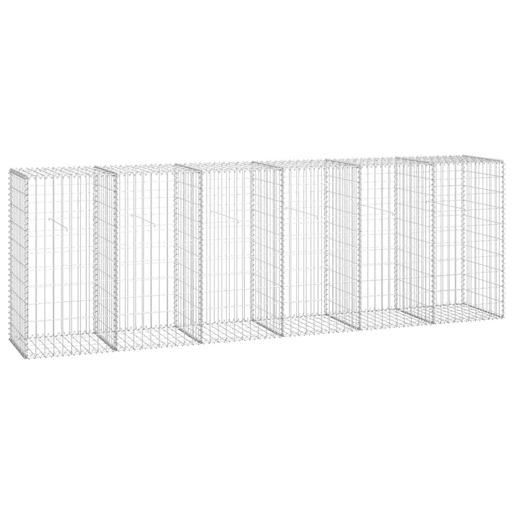 vidaXL Συρματοκιβώτιο Τοίχος 300x50x100 εκ. Γαλβαν.Χάλυβας + Καλύμματα