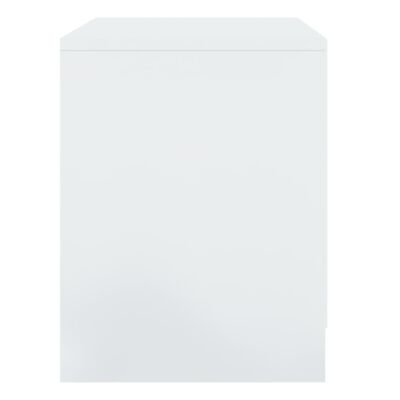 vidaXL Κομοδίνο Γυαλιστερό Λευκό 45 x 34,5 x 44,5 εκ. από Μοριοσανίδα