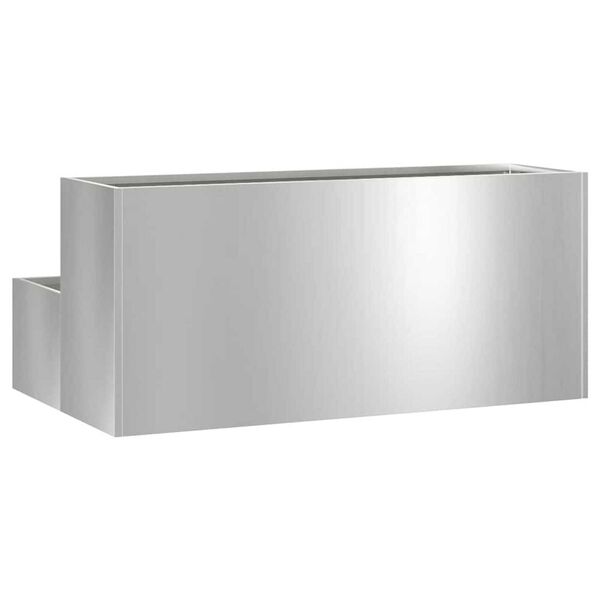 vidaXL Γλάστρα Κήπου Ασημί 100 x 60 x 45 εκ Γαλβανισμένος χάλυβας