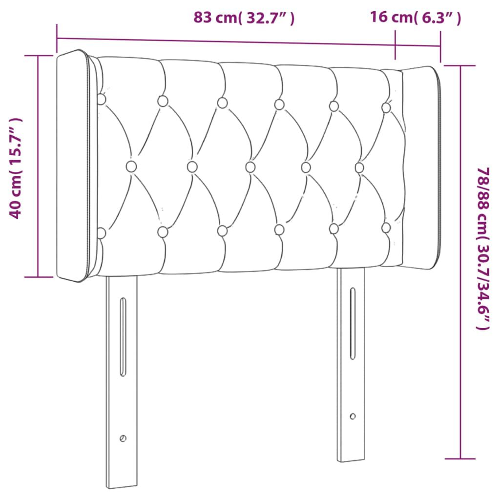 vidaXL Κεφαλάρι με Πτερύγια Σκούρο Πράσινο 83x16x78/88 εκ. Βελούδινο