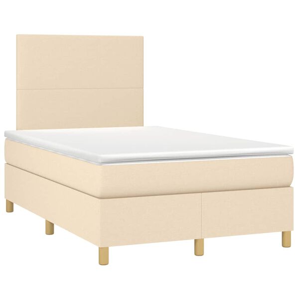 vidaXL &Kappa;&rho;&epsilon;&beta;ά&tau;&iota; Boxspring &mu;&epsilon; &Sigma;&tau;&rho;ώ&mu;&alpha; & LED &Kappa;&rho;&epsilon;&mu; 120x190 &epsilon;&kappa;. &Upsilon;&phi;&alpha;&sigma;&mu;ά&tau;&iota;&nu;&omicron;