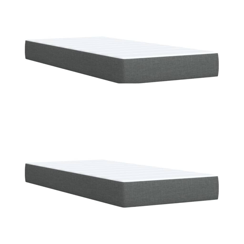 vidaXL Κρεβάτι Boxspring με Στρώμα Σκούρο Καφέ 200x200 εκ. Υφασμάτινο
