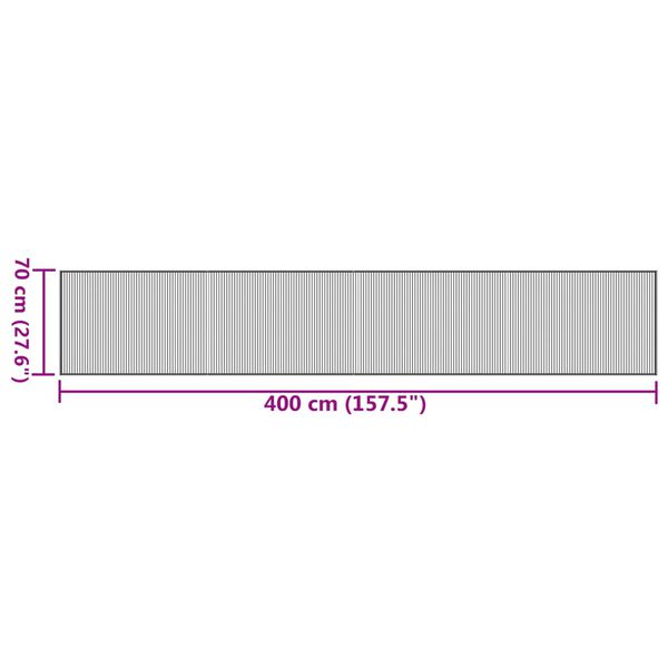 vidaXL Χαλί Ορθογώνιο Μαύρο 70 x 400 εκ. Μπαμπού
