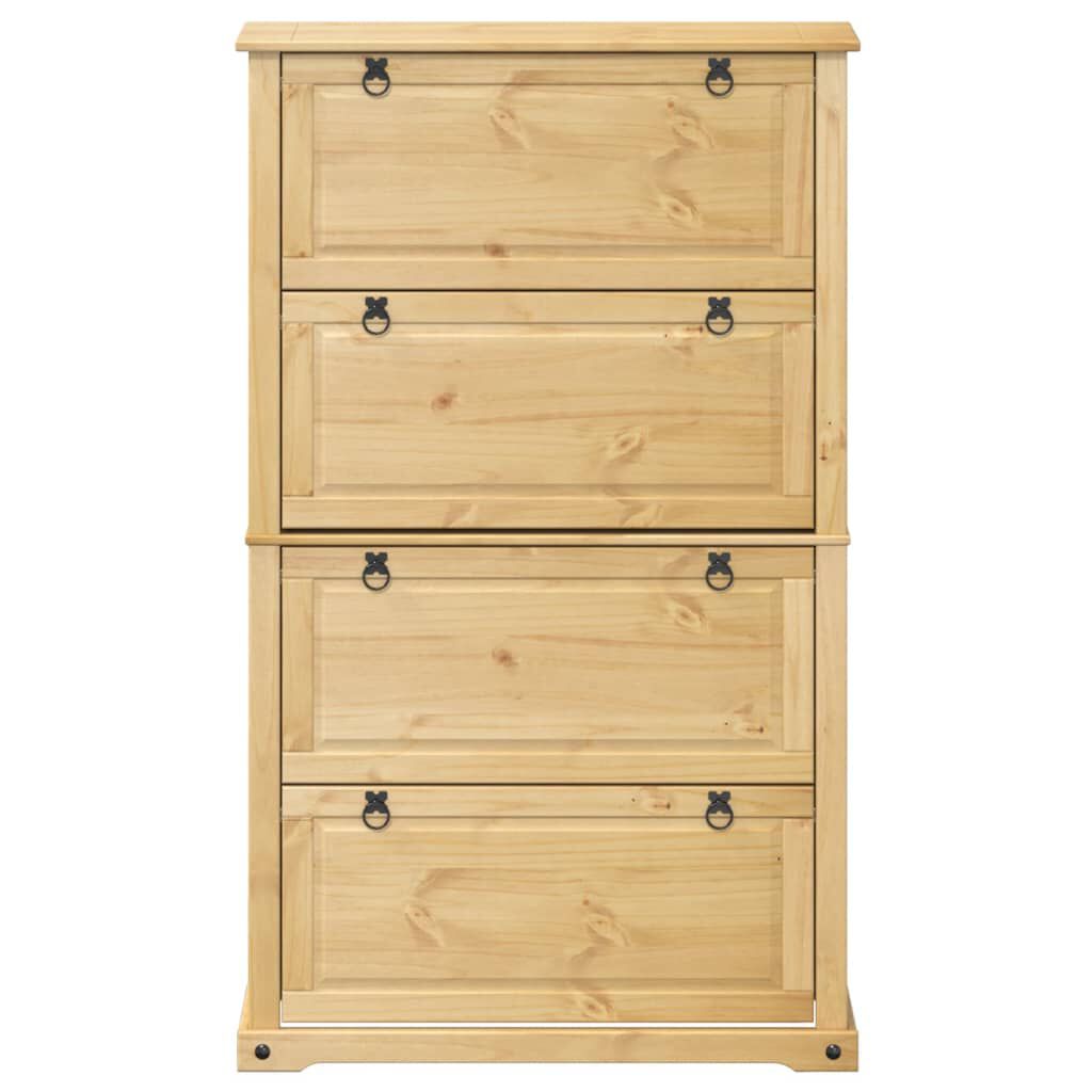 vidaXL Παπουτσοθήκη Corona 99x32x163,5 εκ. από Μασίφ Ξύλο Πεύκου